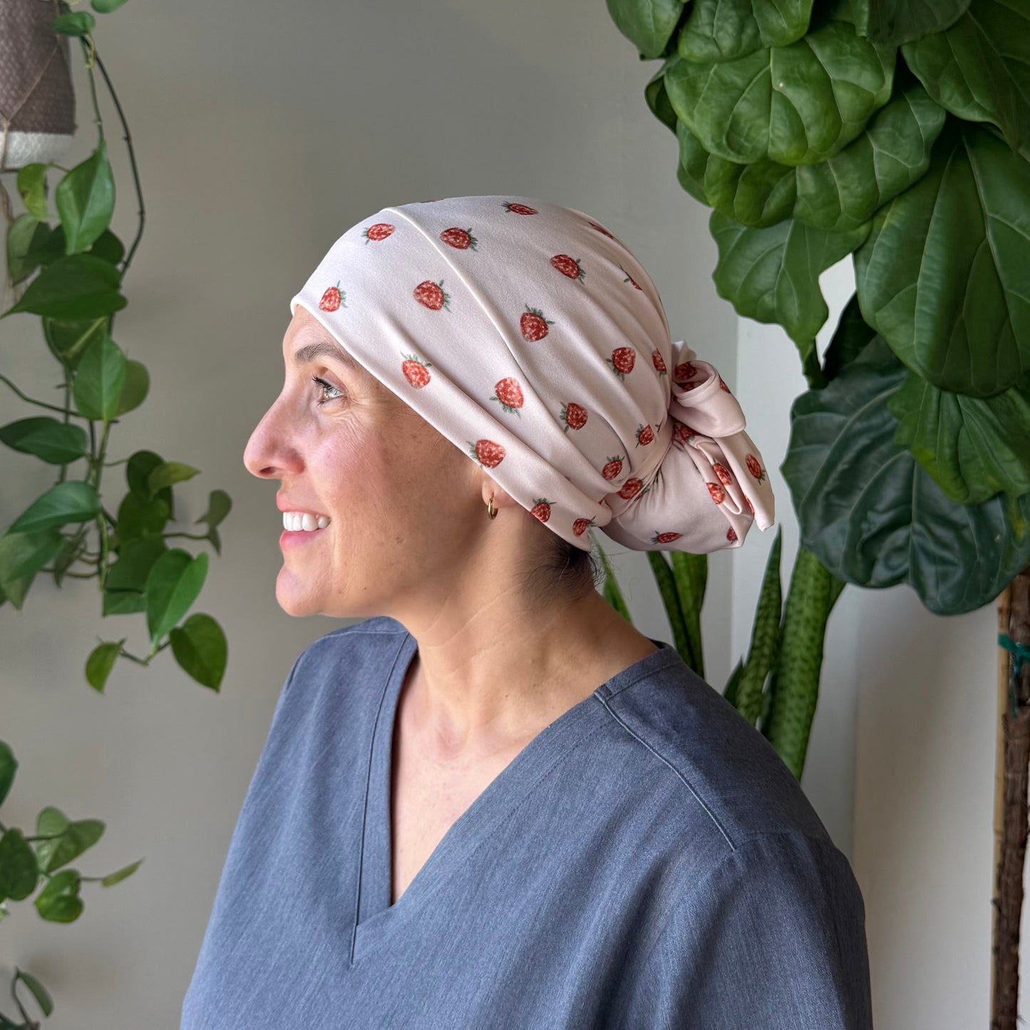 Sweet Strawberries Modern Scrub Cap