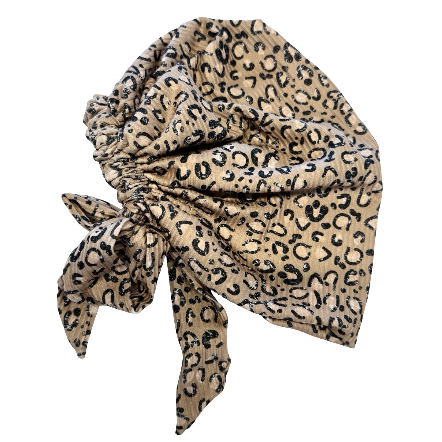 Ribbed Leopard Scrub Cap