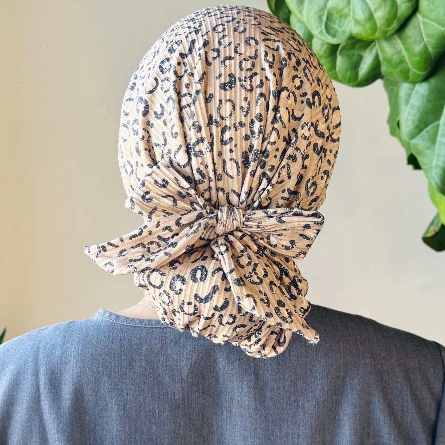 Ribbed Leopard Scrub Cap