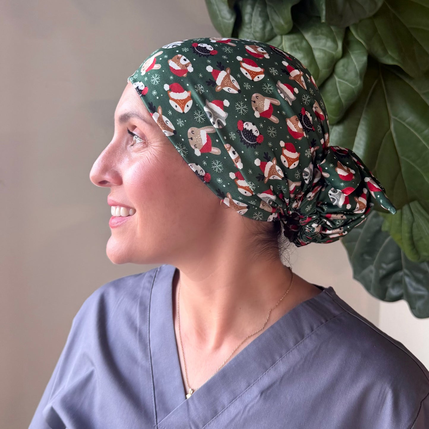 Furry Christmas Buddies Scrub Cap