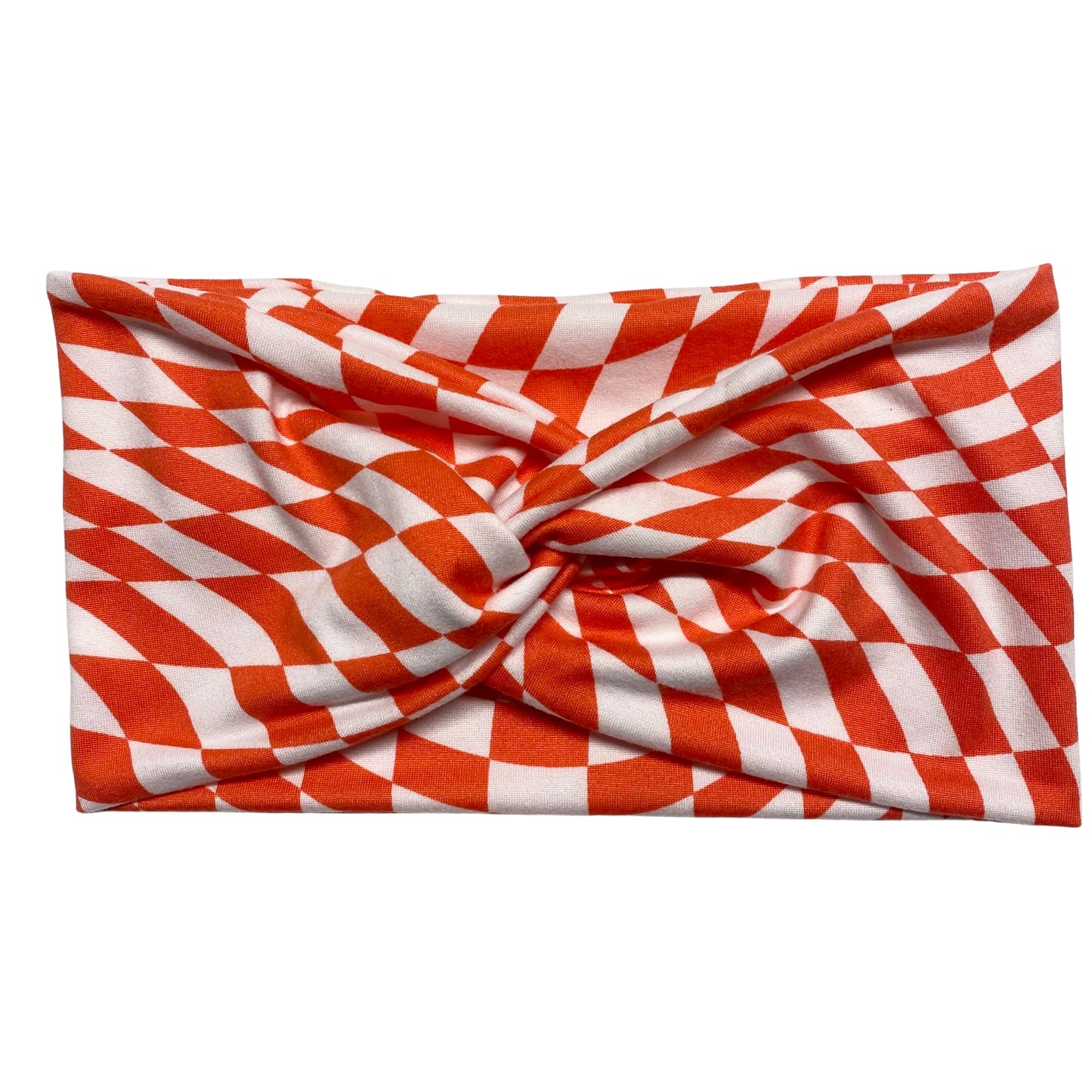 Red + White Checker Turban Headband