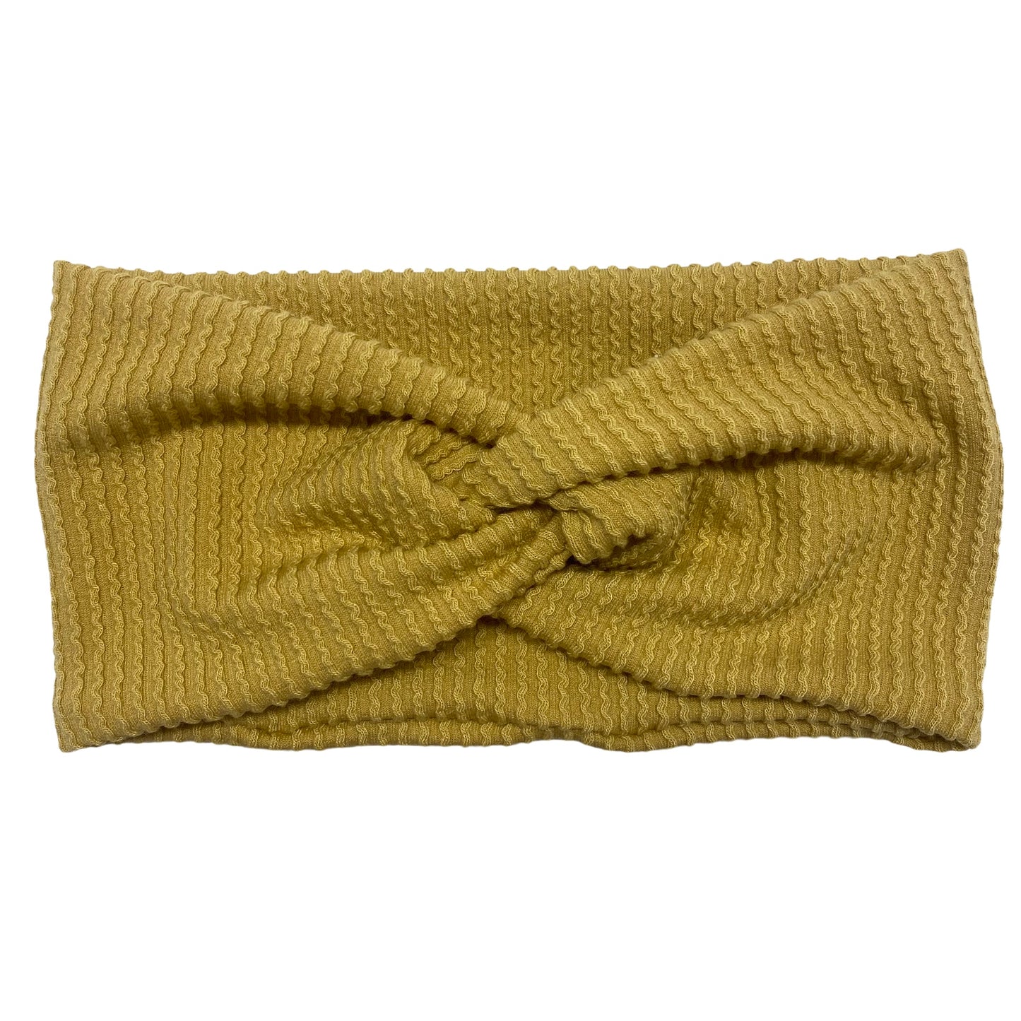 Dusty Mustard Squiggly Ribbed Turban Headband