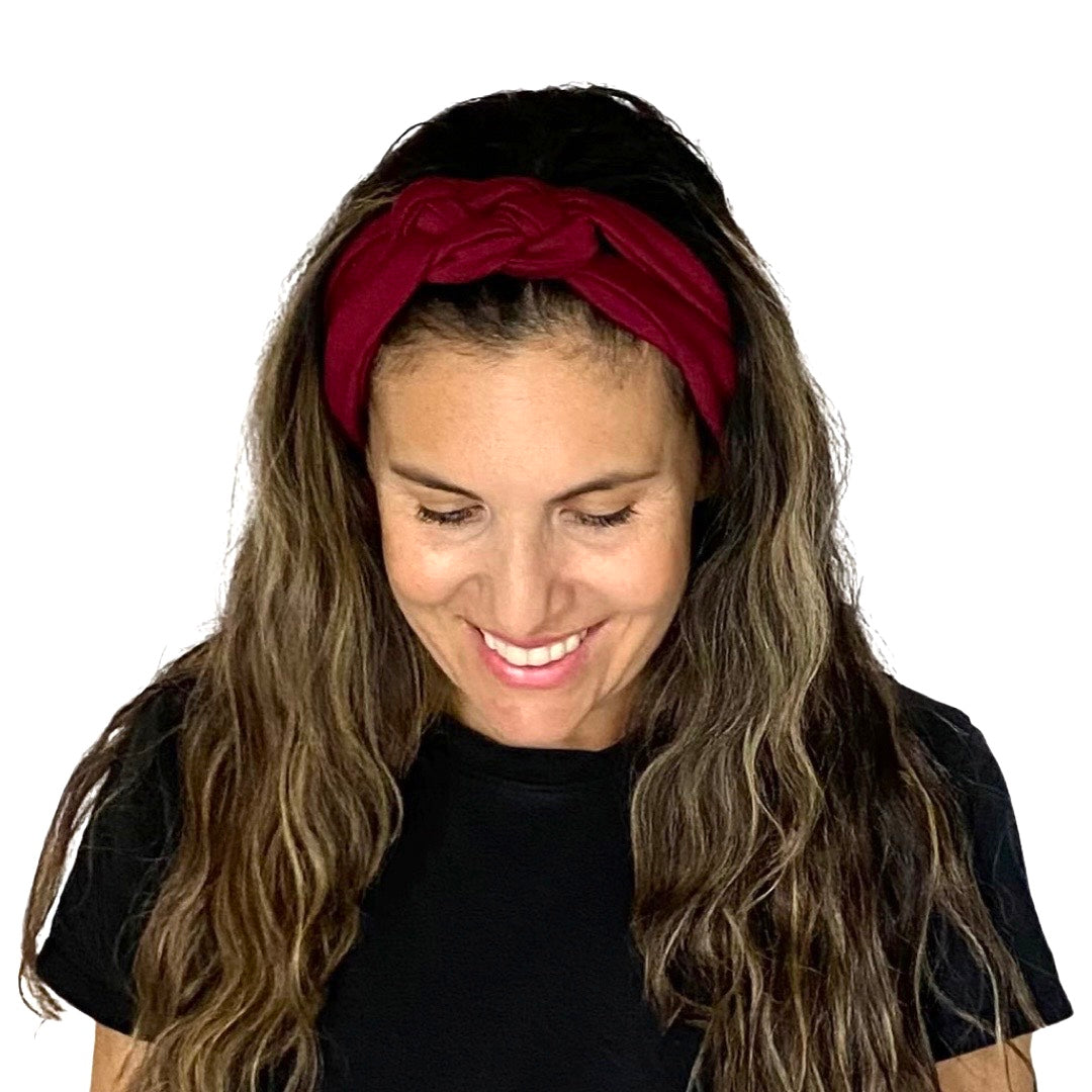 Burgundy Braided Headband