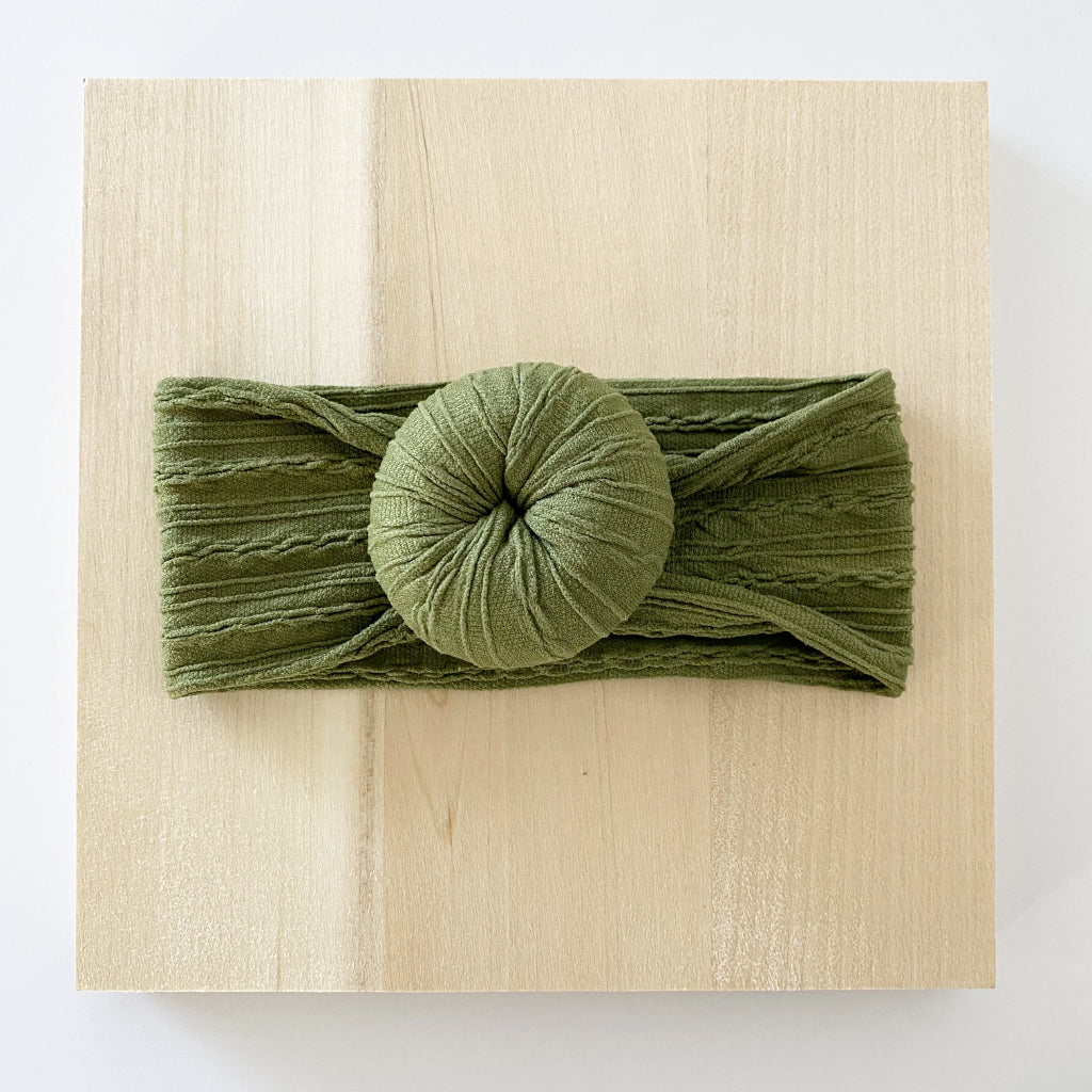 Olive Green Bun Headband