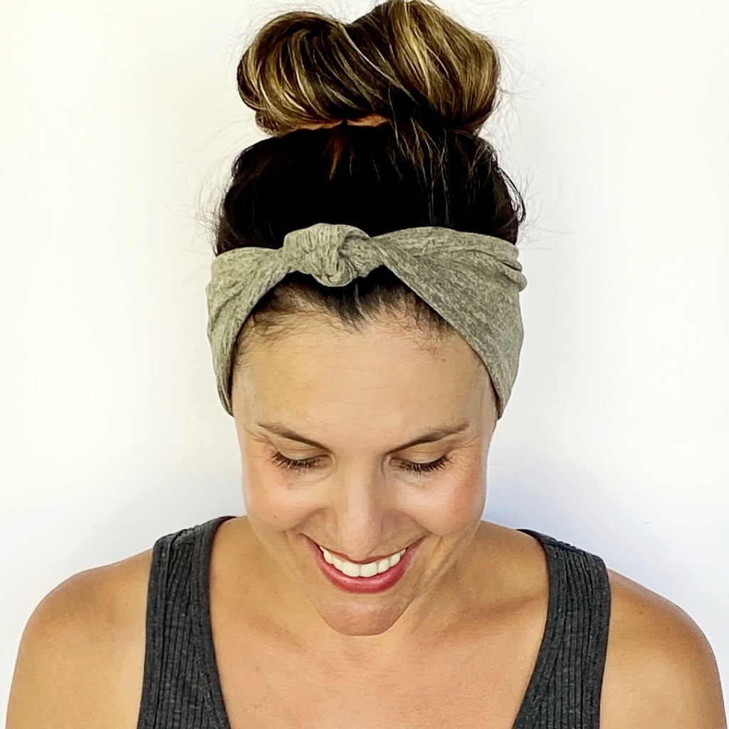 Heather Olive Knotted Headband