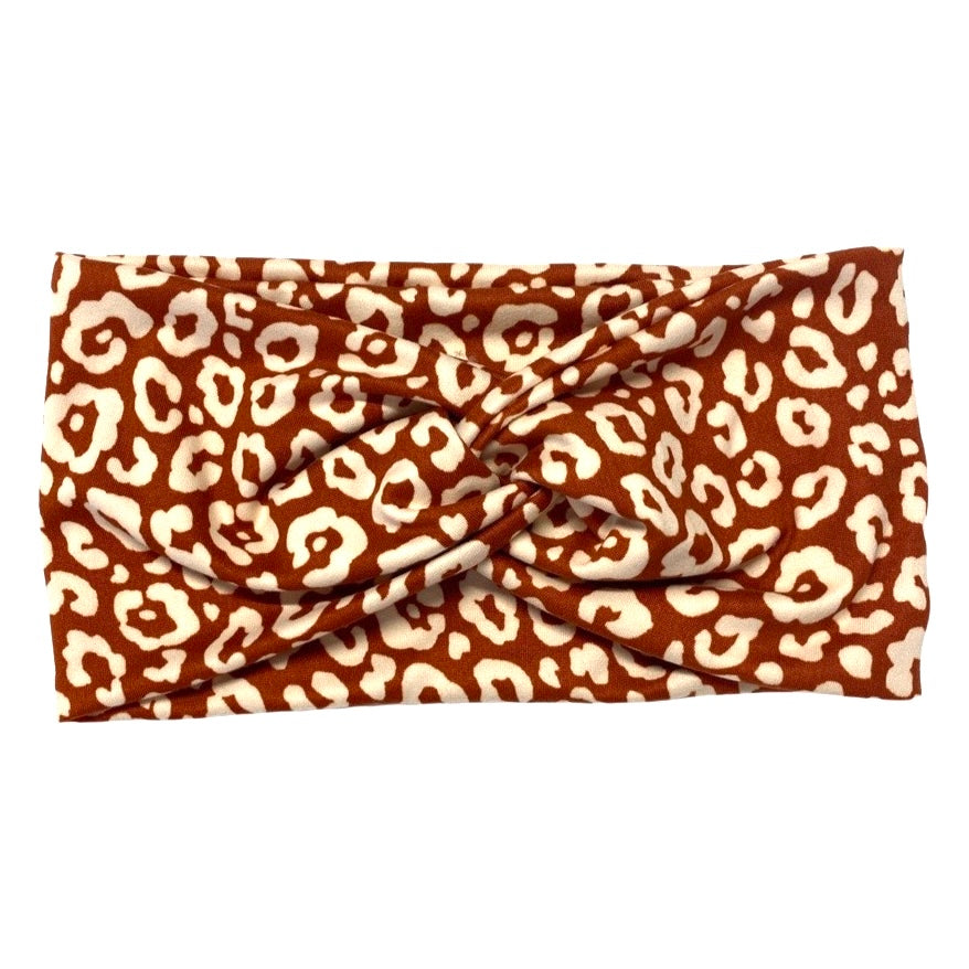 Rust Leopard Turban Headband