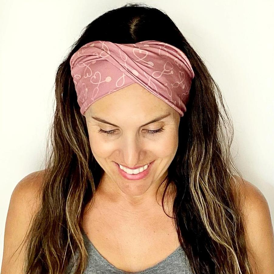 Blush Stethoscope Twist Headband