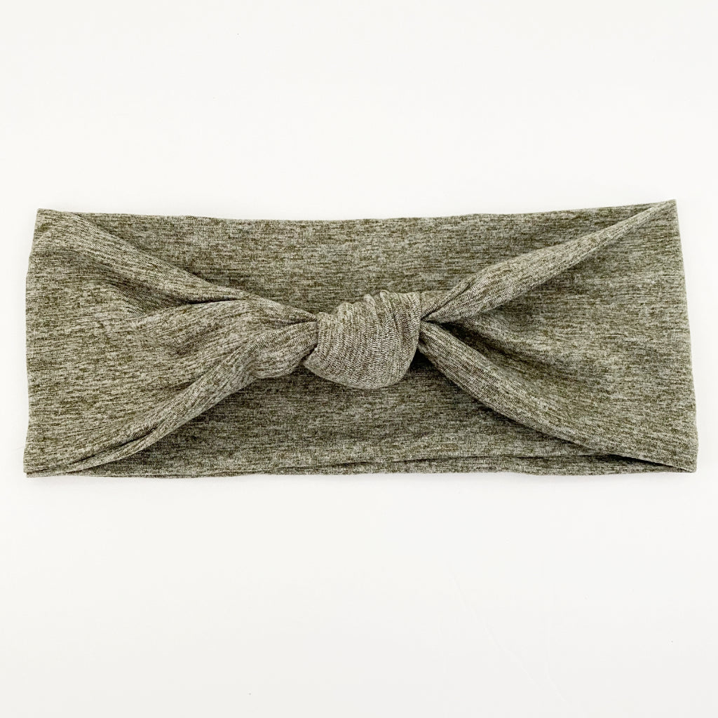 Heather Olive Knotted Headband