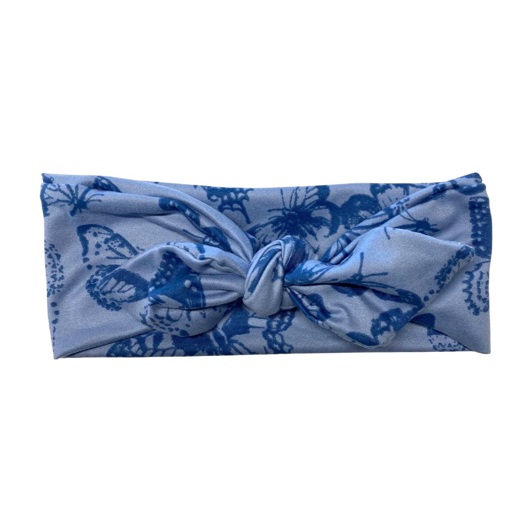 Butterfly Blues Tie Headband