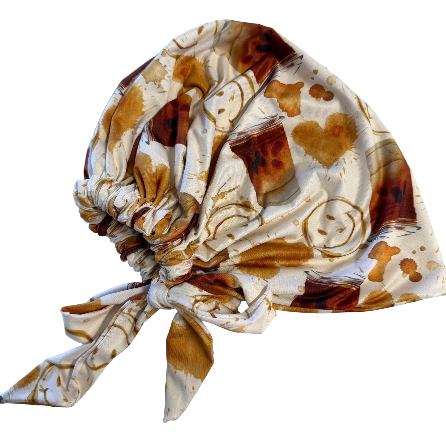 Coffee Splash Modern Scrub Cap
