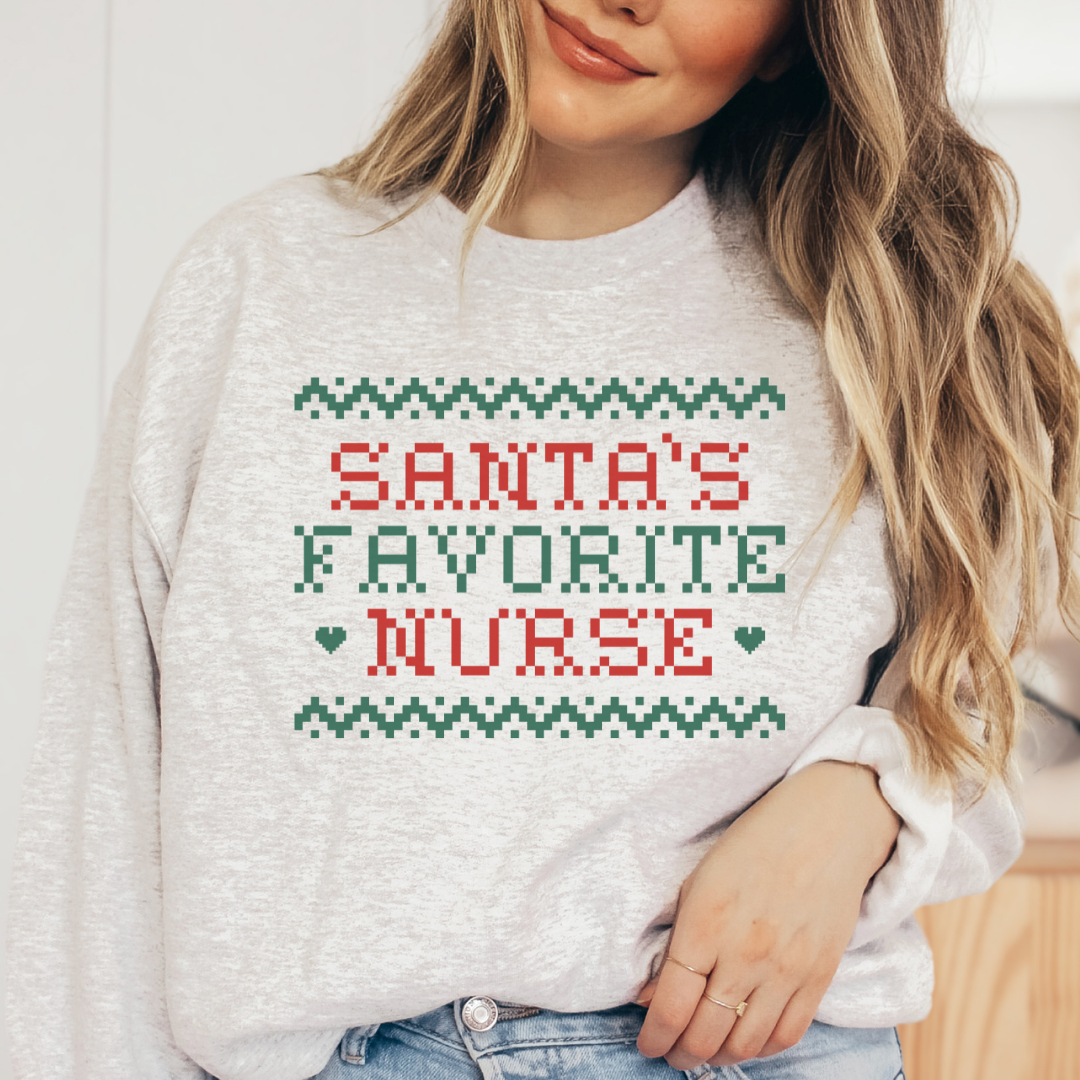 Santas Favorite Nurse Sweatshirt