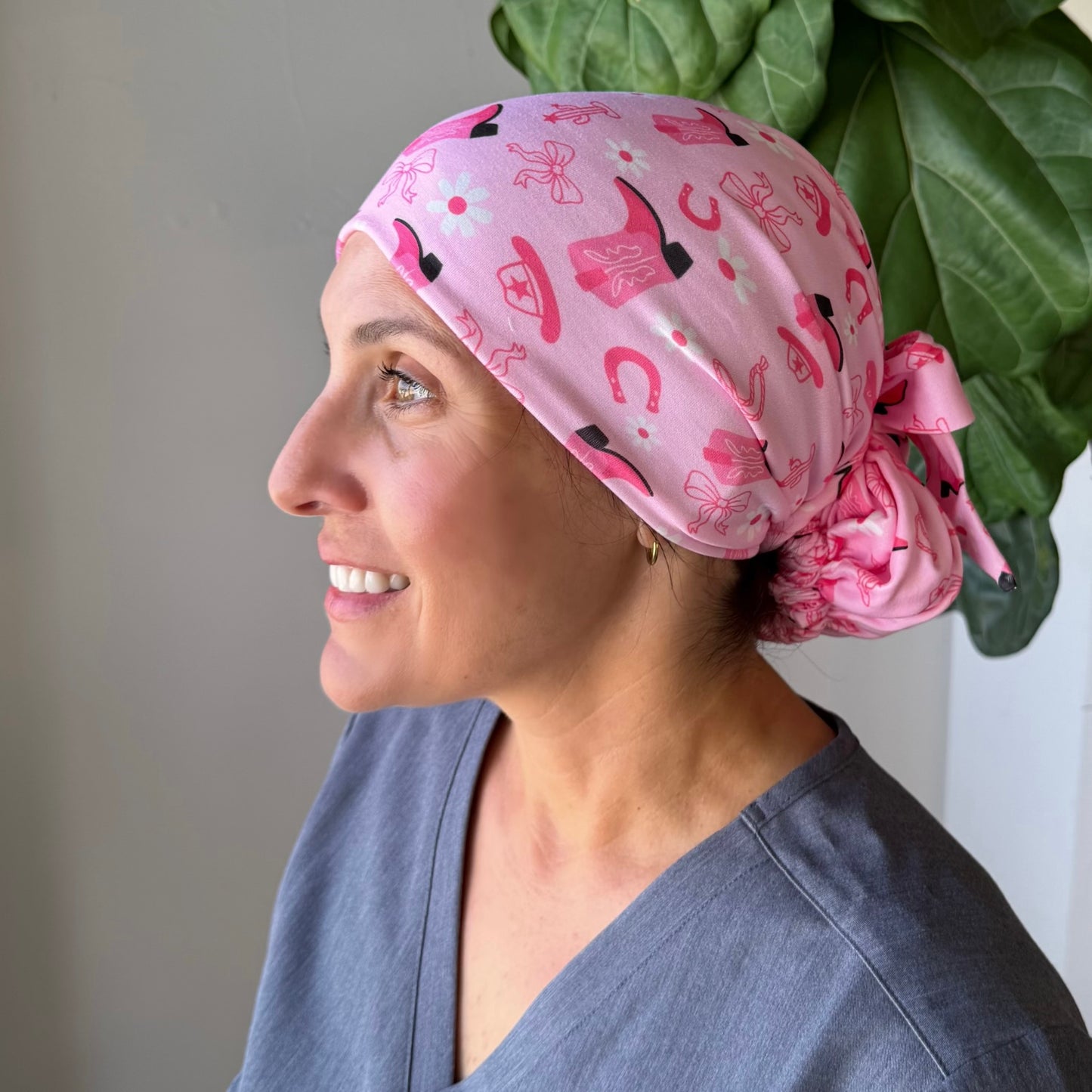 Pink Cowgirl Modern Scrub cap