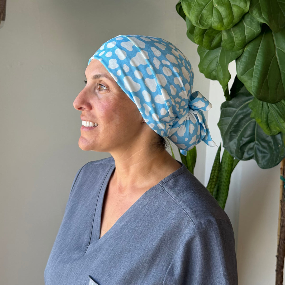 Spotted Blue Sky Modern Scrub Cap l