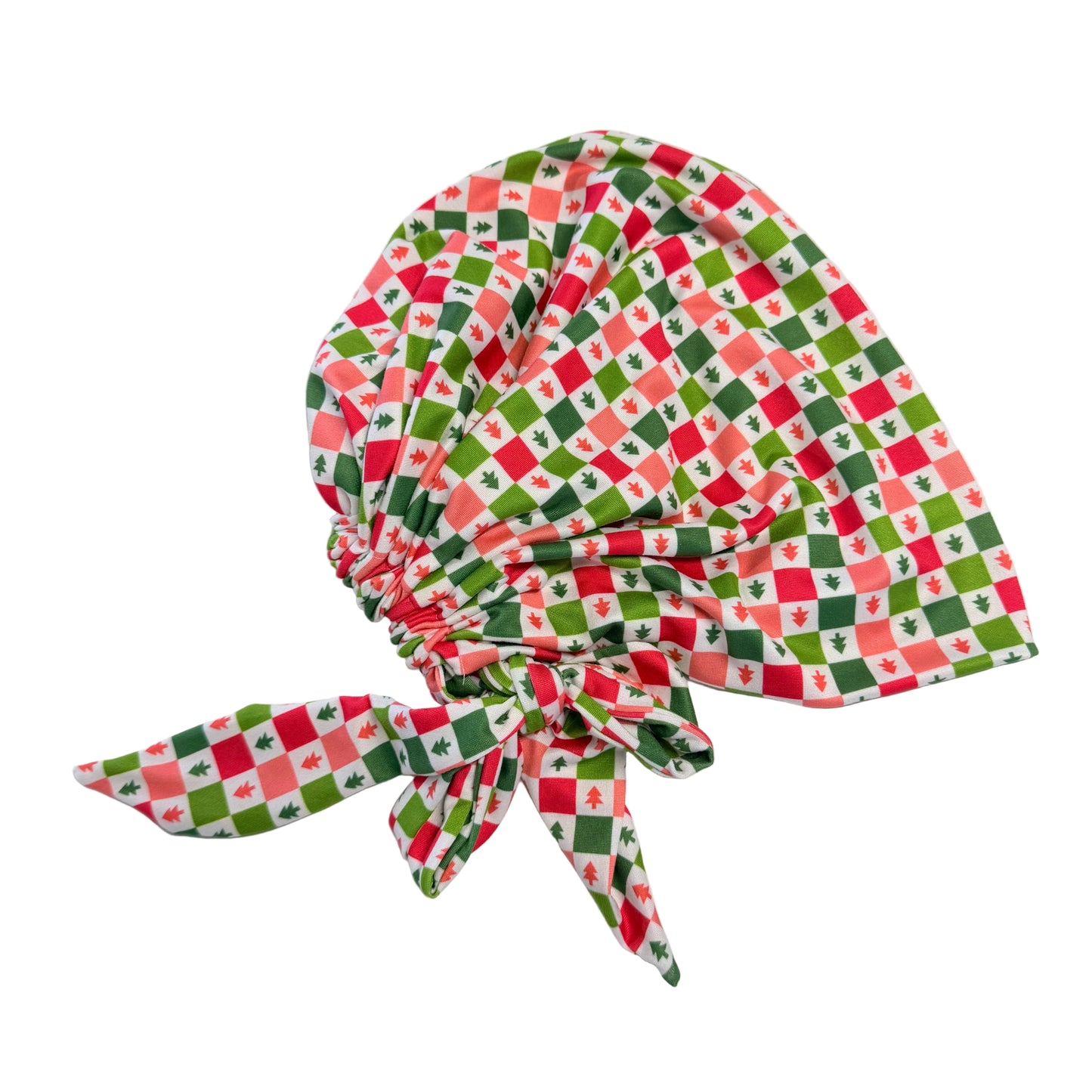 Christmas Checkered Scrub Cap