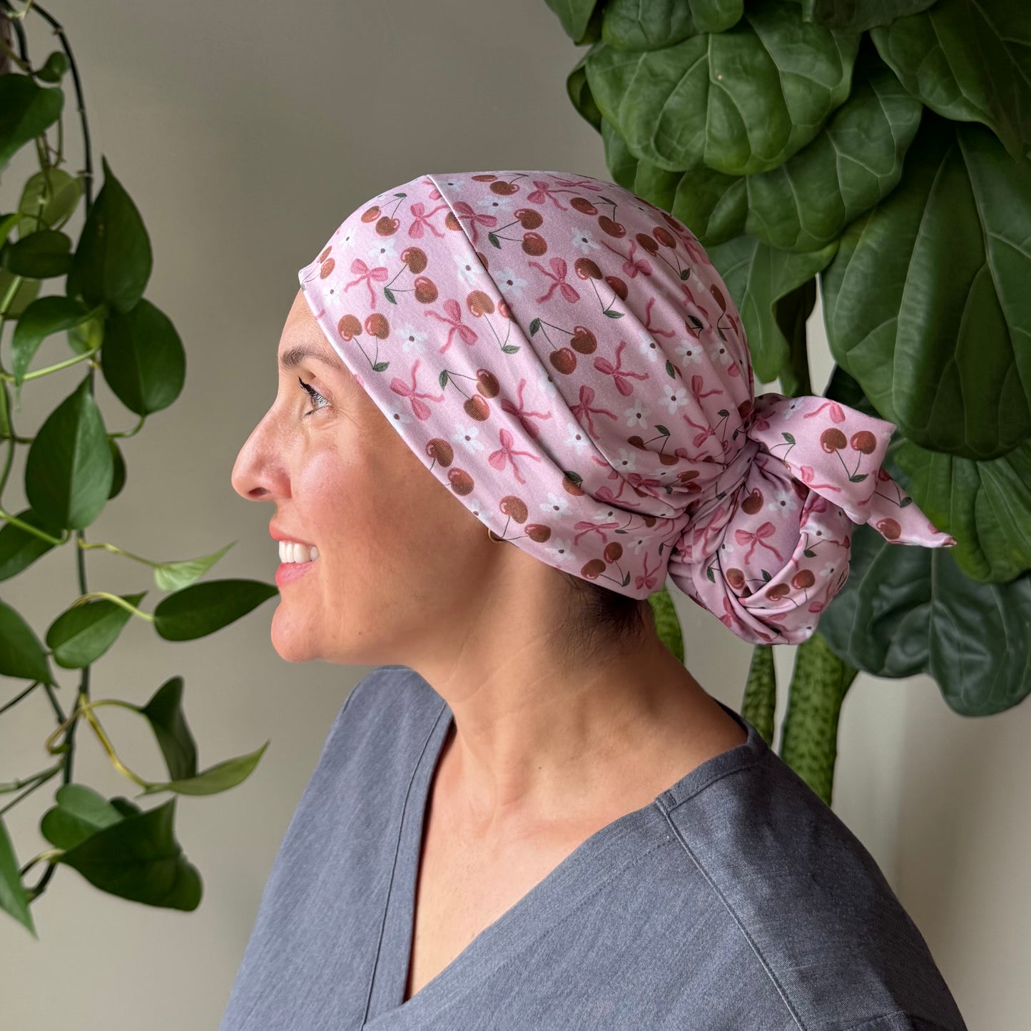 Cherries + Bows Scrub Cap
