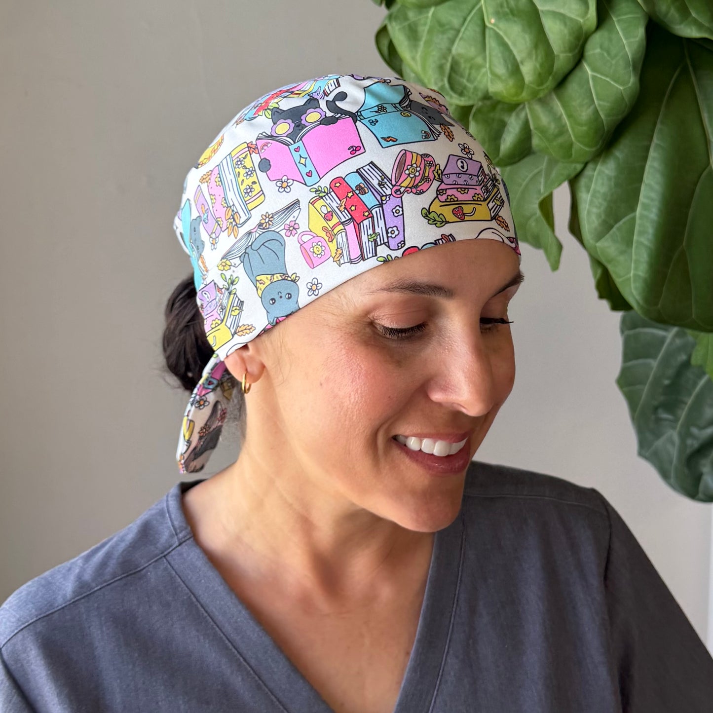 Books + Cats Classic Scrub Cap