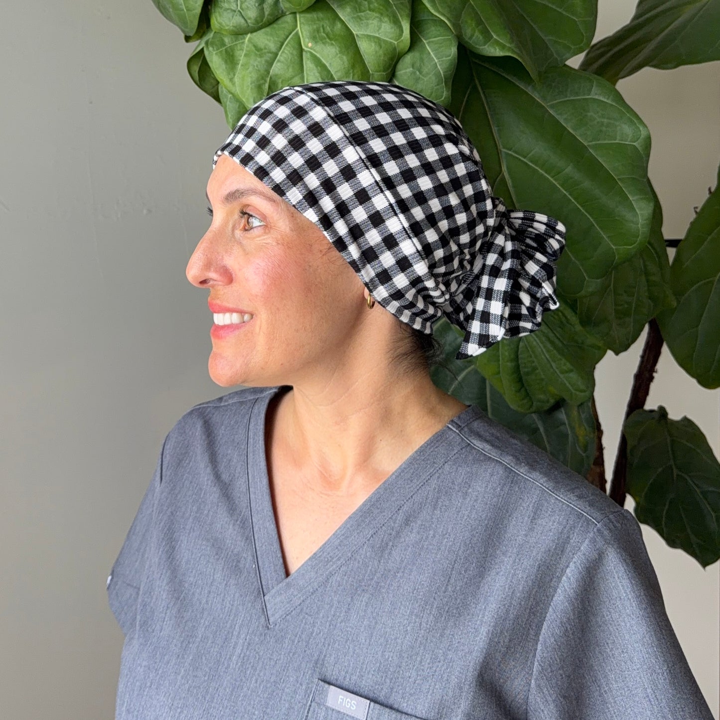 Gee We Love Gingham Modern Scrub Cap