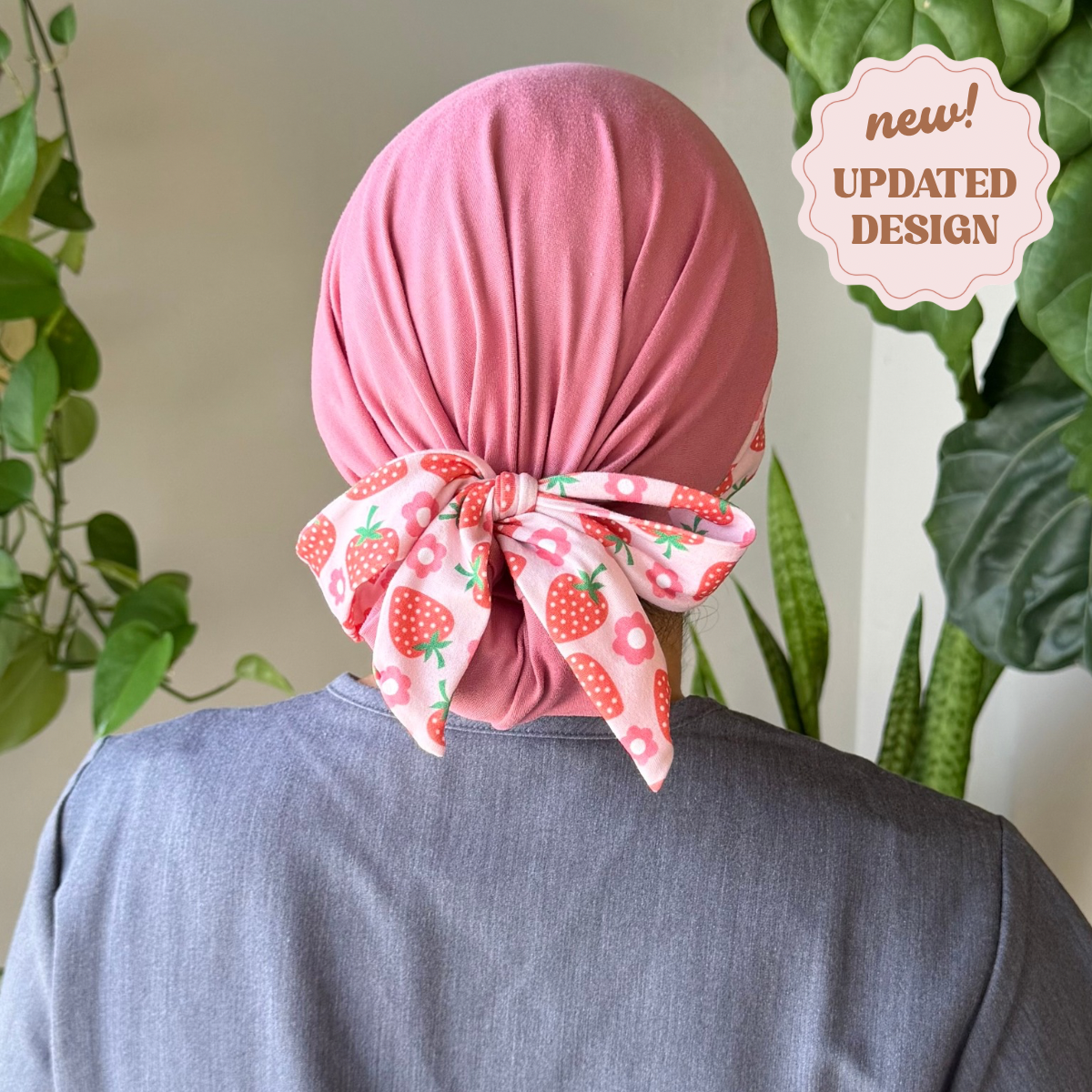 Blushing Berry Modern Scrub Cap