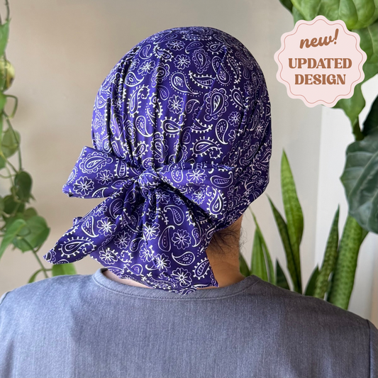 Blue Paisley Modern Scrub Cap