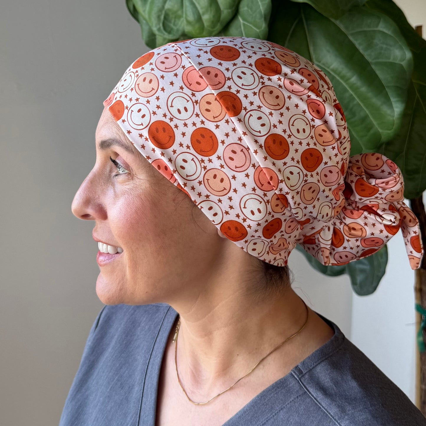 Happy Face Modern Scrub Cap