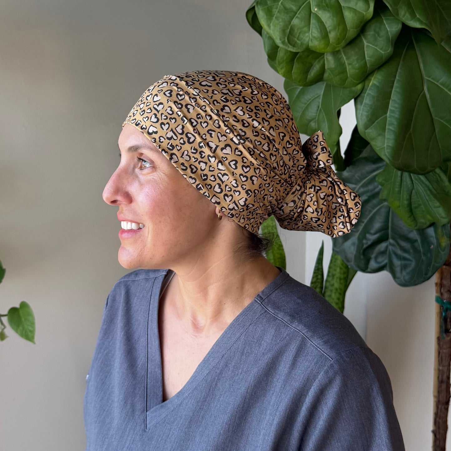I Heart Leopard Modern Scrub Cap
