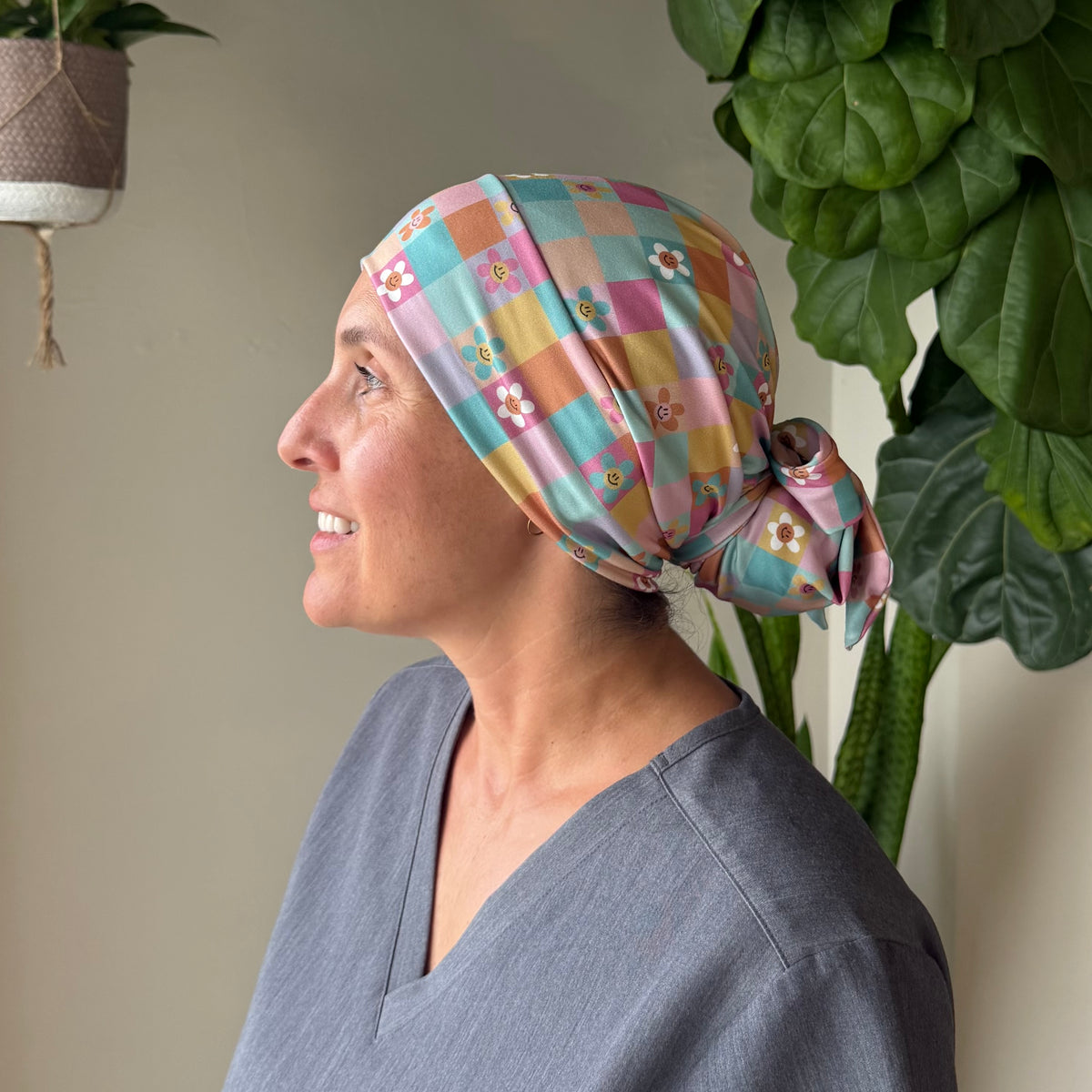 Happy Daisy Modern Scrub Cap