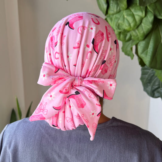 Pink Cowgirl Modern Scrub cap