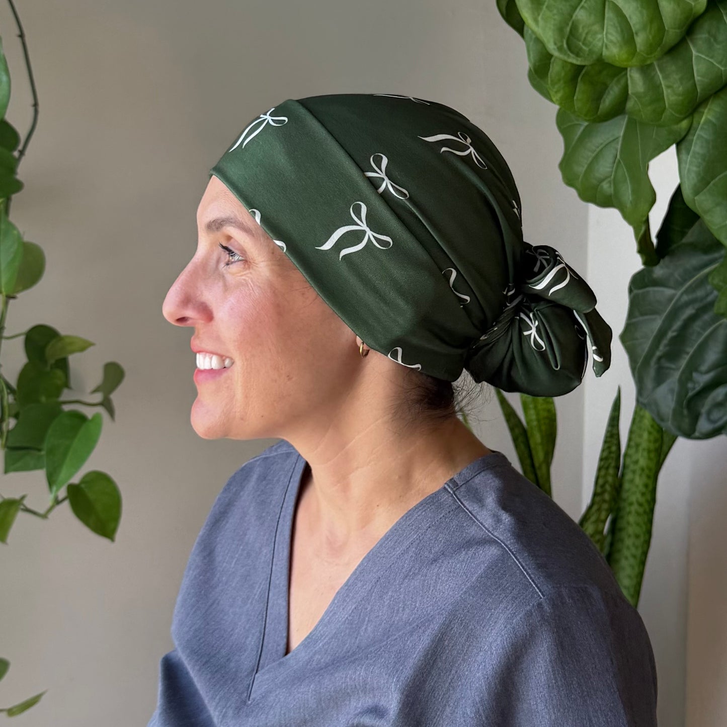 Bow Girlie Modern Scrub Cap