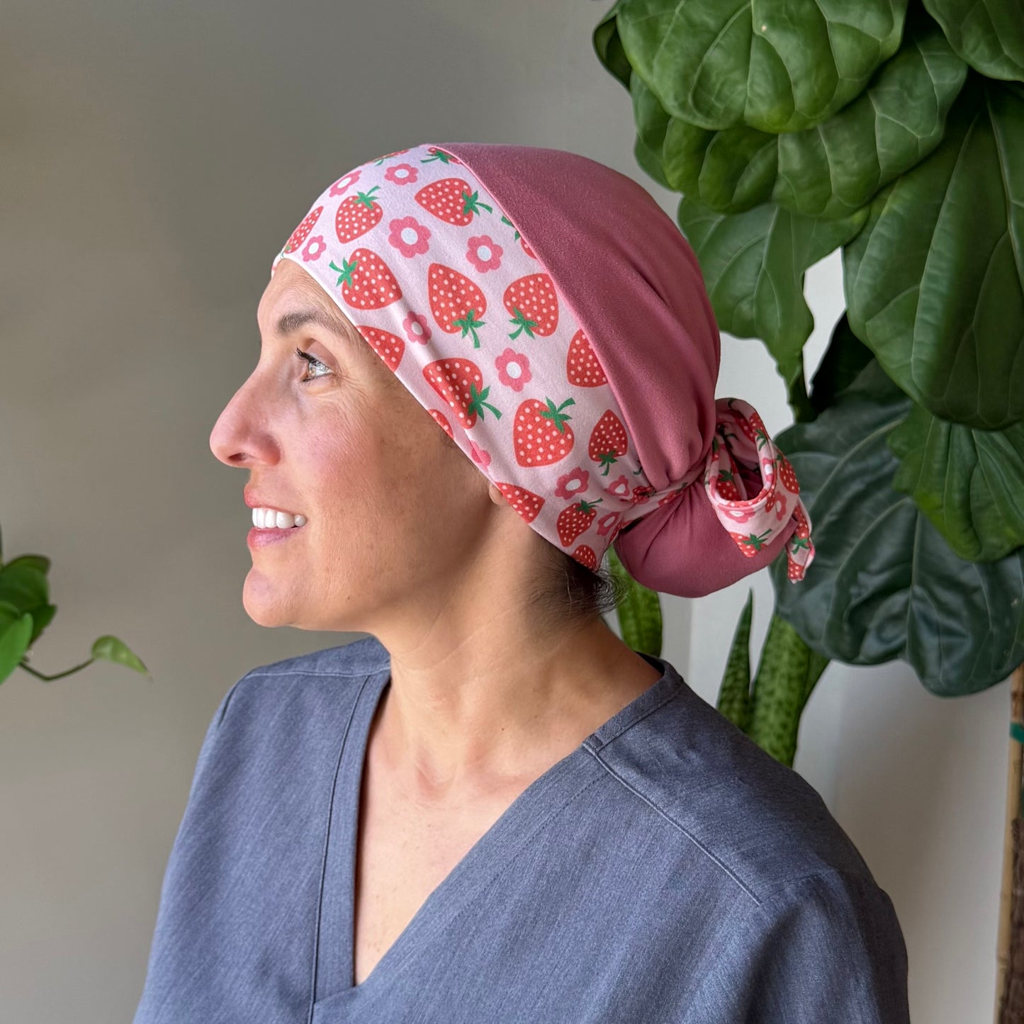 Blushing Berry Modern Scrub Cap