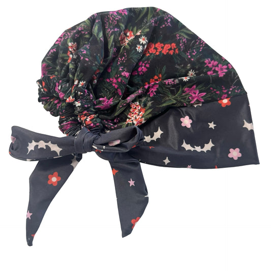 Bats + Daisies Scrub Cap