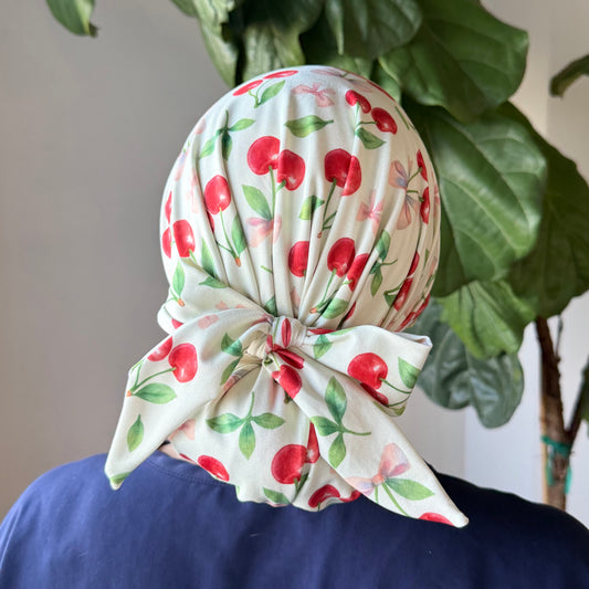 Cherries + Bows Scrub Cap