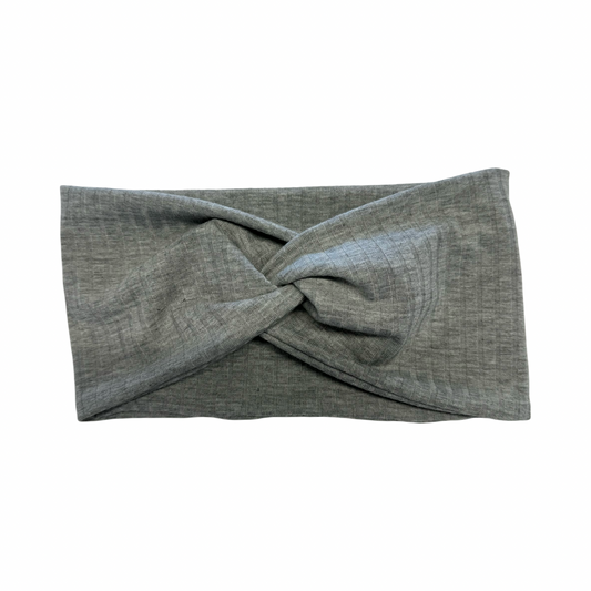 Ribbed Grey Turban Headband