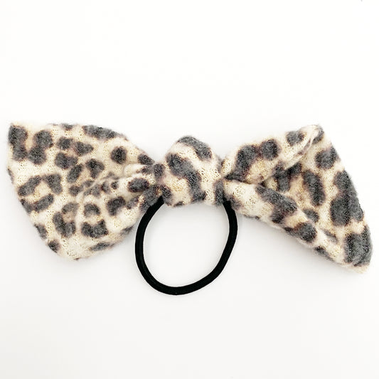 Waffle Leopard Knot Hair Tie