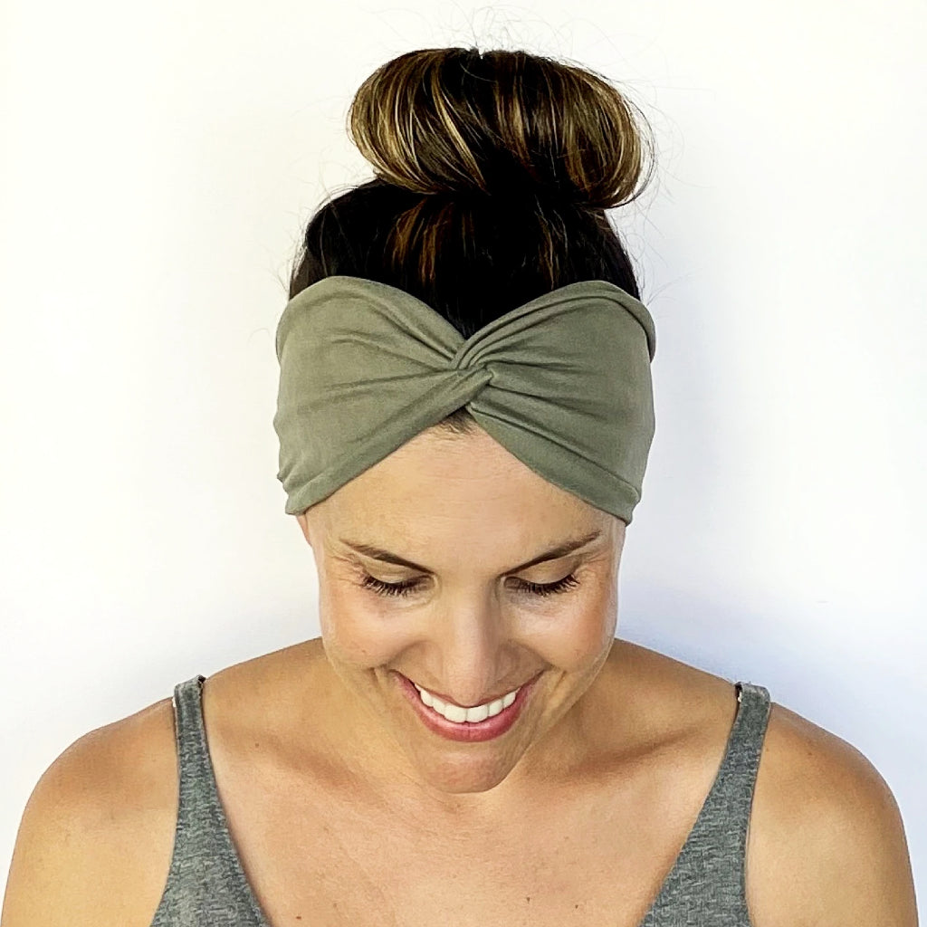 Olive Twisty Turban Headband