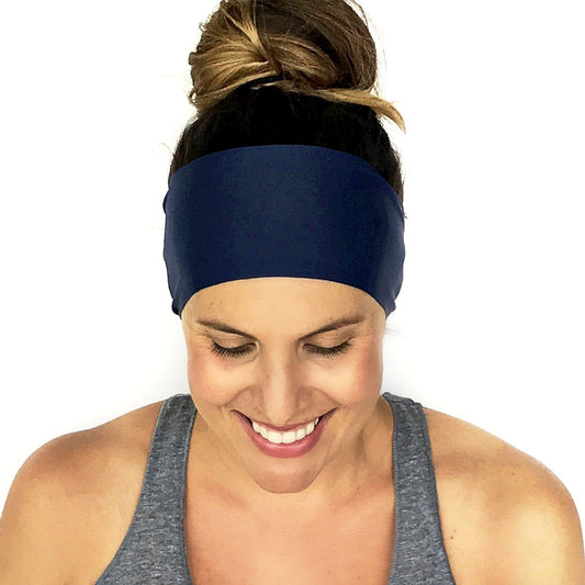 Solid Navy Workout Headband